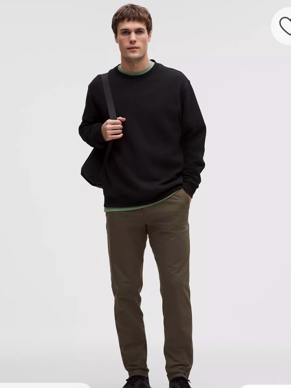 Lululemon men’s ABC Classic Fit Trouser Warpstreme, Olive Brown
Size 34